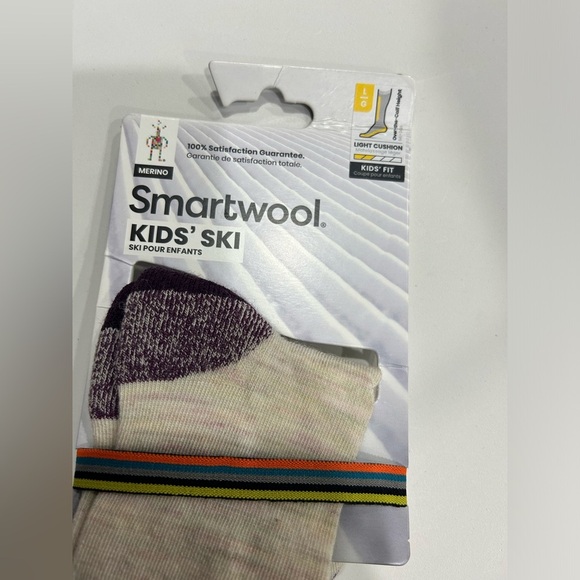 Smartwool Kid's Large Ski Light Cushion Over The Calf Sock Moonbeam Pink NWT - Picture 4 of 8